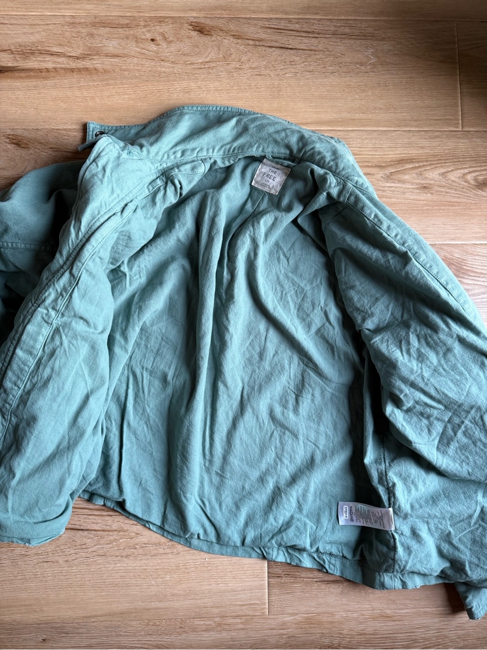 Free People We The Free Sage Green Jacket with Front Pockets - Picture 5 of 8